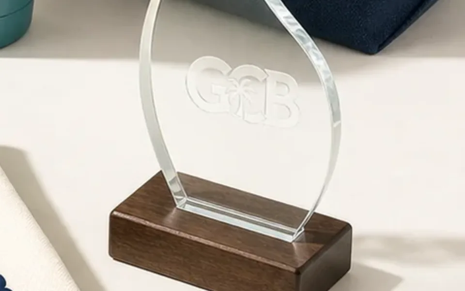 Gulf Coast Branding crystal award